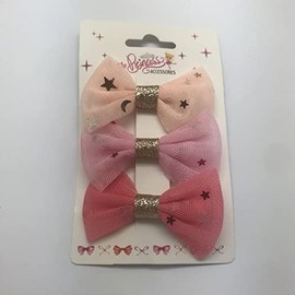 Lylac Kids Organza Bow Clips 3 Piece Set, Assorted