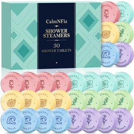 CalmNFiz 30 Pack Shower Steamers for Women Present Set, Shower Bath Bombs with 6 Scents, Self-Care Items for Wife As Christmas and Mothers Day Present Idea, Birthday Present Stocking Suffers