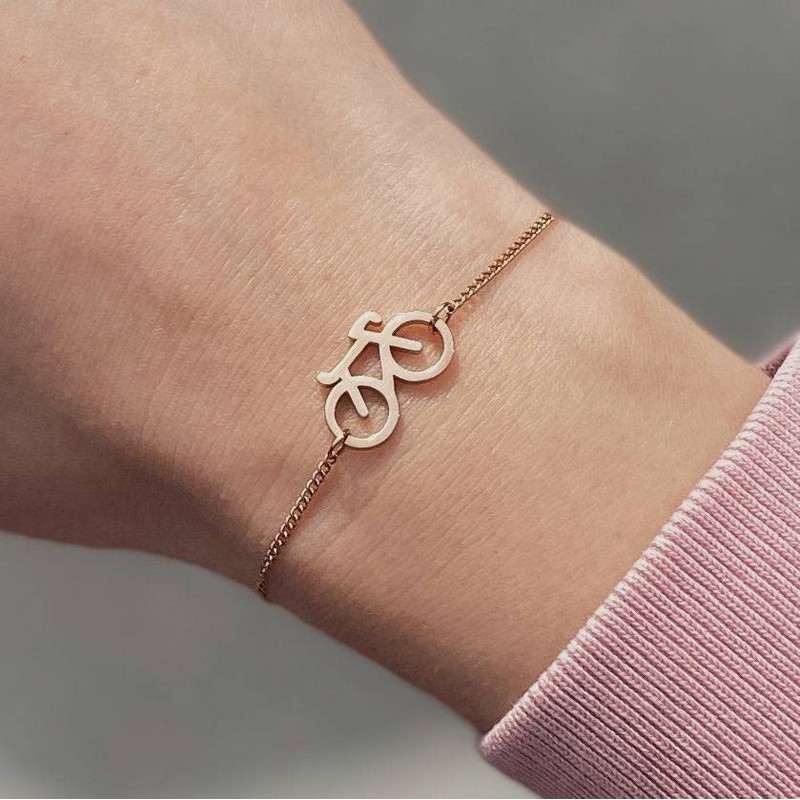 SAILBRACE Bracelet Rose Bike Chain, Rose gold
