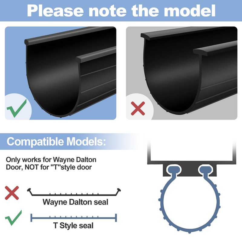 Garage Door Seal 154448 for Replacement Wayne Dalton Garage Door