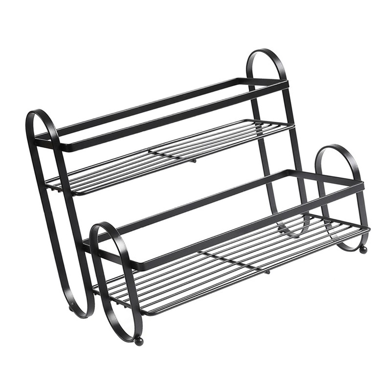 Metal Desktop Storage Rack 2 Tier Prevent Slip Multifunction Metal