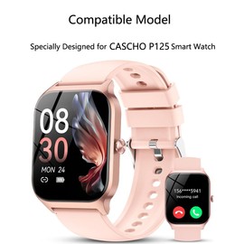 Futanwei [5 Pack] for CASCHO Smart Watch P125 Screen Protector 1.85" HD Clear Soft PET Film [Case Friendly][Anti-Scratch][Anti-Fingerprint][Bubble Free] Screen Protector for CASCHO P125 Smartwatch