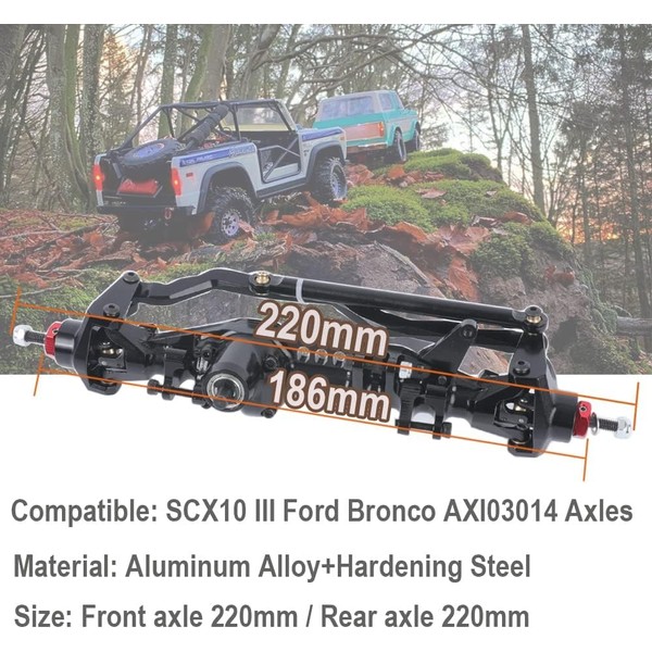 Pothyes SCX10 III Front Rear Axles for 1/10 RC Crawler