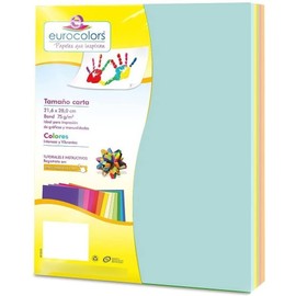 Hojas De Color Pastel Paquete Surtido Con 200 hojas con 5 Colores diferentes