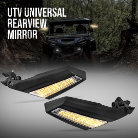 OUMURS 1.5"-2" LED Rear View Mirrors UTV ATV For Can-Am X3 Polaris RZR Yamaha Honda
