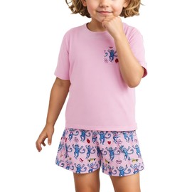 Zuafy Clothes Set Y2k 2 Piece Summer Outfit Monkey Beach Vaction Shorts Set Preppy for Birthday Gift Pink