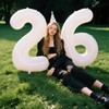 40 Inch Number 6 White Foil Helium Balloon - Birthday