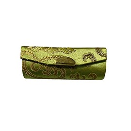 Occasions Gift Giving Chinese Silk Print Lipstick Case w/Mirror (Apple Green)