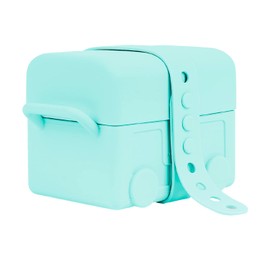 WONDERFOLD WonderBowl Portable Meal Prep Container and Travel Bowl - Resilient Colorful Microwave- and Dishwasher-Safe Silicon with Secure Strap On-the-Go, Lake Teal