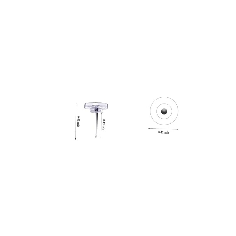 150 Count Push Pins, Clear Thumb Tacks, Flat Thumb Tacks