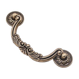 ZONADAH Set of 4 Vintage Cabinet Handles, Hole Distance 128mm, Antique Bronze Color Round Cabinet Pull Handles, Furniture Drawer Cabinet Copper Cup Drawer Handles for Cupboard Wardrobe Dressers