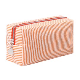 OZAOZ Makeup Bag Cosmetic Bag Travel Toiletry Bag Aesthetic Canvas Organizer Bag Zipper Pouch for Women (M-orange)