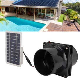 Solar Exhaust Fan Round Pipe, 10W 12V Solar Panel Ventilation Fan Kit for Pet House Chicken Coop RV Greenhouse