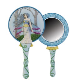 10 Inch Cold Cast Resin "Eternity" Fairy Hand Held Mirror, Blue