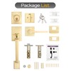 EHOMEWARE Gold Front Door Handle Set, Brass Heavy Duty Square