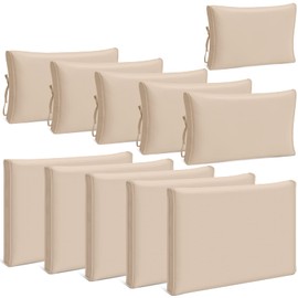Patelai 11 Pcs Outdoor Cushion Covers Patio Cushion Slipcovers Replacement Splash Proof with Zipper for Outdoor Indoor Furniture, Patio Sofa Couch 3 Sizes, Replacement Covers Only(Beige)