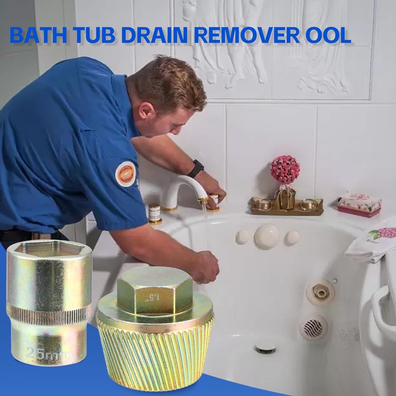 VTWTV 1.5" Bathtub Drain Remover Tool,Silver Plating Coating Tub Drain