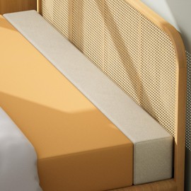 DEEPSHARK Bed Gap Filler, Mattress Extender for King, High Density Sponge, Removable Cover (Beige-King-78 * 8 * 12in)