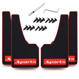 YUNM 4 pcs Car Rubber Mudguard Mud Flaps Splash Guards Rubber Mudguard for Sports Mud Flaps Guards Splash Front and Rear Universal (Sports)