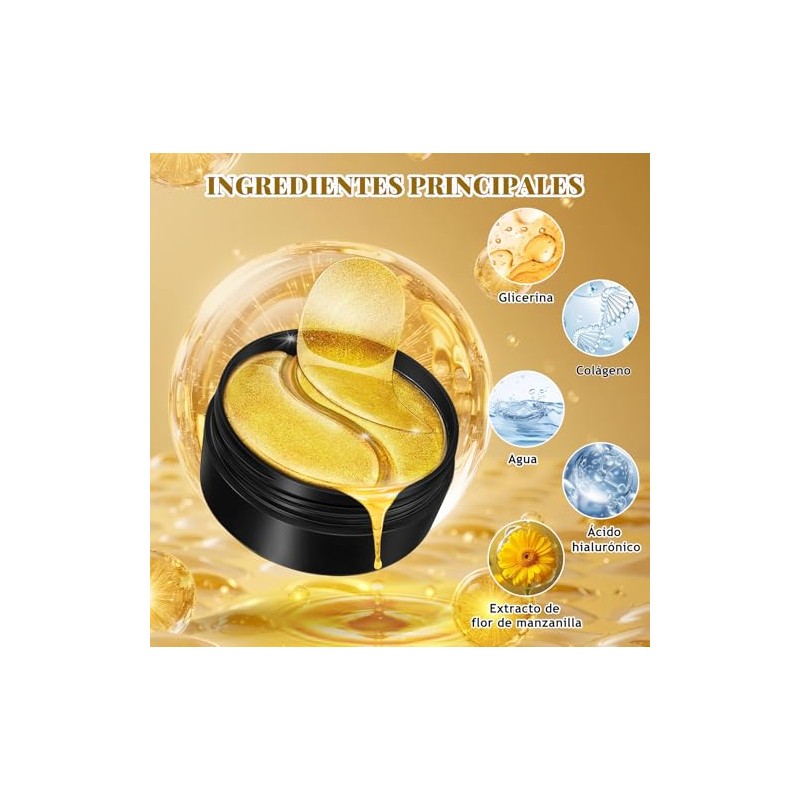 Parches para Ojos, Máscaras de colágeno de 24 K en