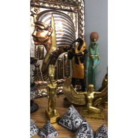 New Egyptian Museum Replica Sekhmet Gold Leaf Statue 10 inches high