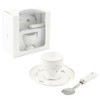 White & Silver Fine China 'First Communion' Egg Cup, Plate