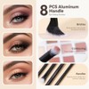 Magefy Brochas Maquillaje Profesional Pcs Doble Punta Kit Aluminio Esponjas