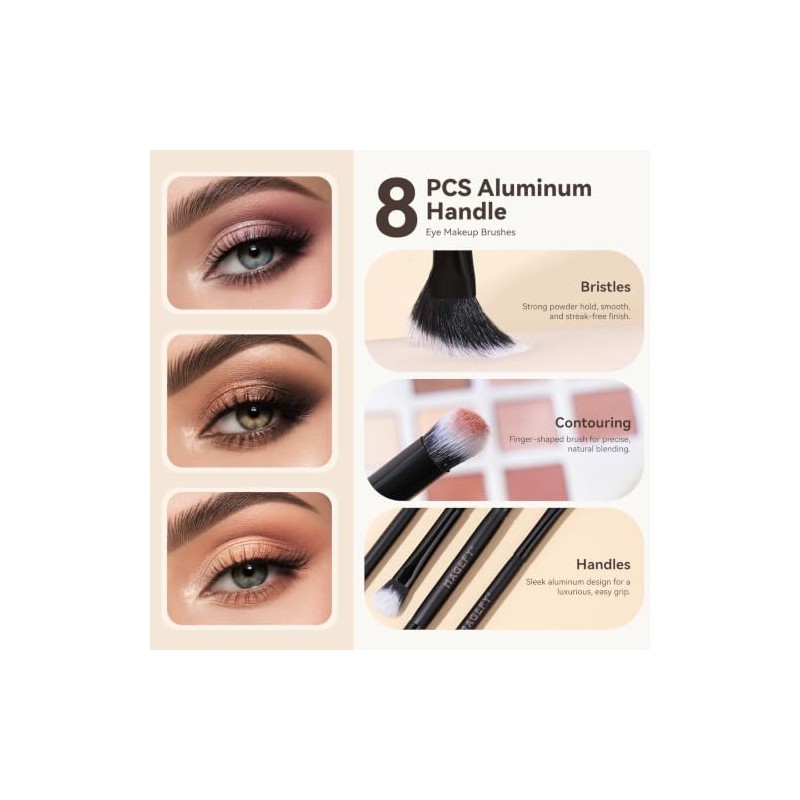 Magefy Brochas Maquillaje Profesional Pcs Doble Punta Kit Aluminio Esponjas