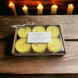 Handmade Honeysuckle Jasmine Soy Tealights 6 Count Handmade w/ Fragrant/Essen