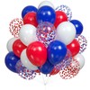Red White Blue Balloons, 60PCS Red Blue Confetti Balloons, 12