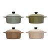 Creative Co-Op Stoneware Mini Bake Pans with Lids, Set of