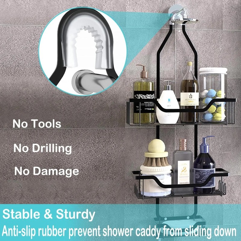 OrganiMax Shower Caddy Organizer – 3-Tier Shelves with Soap Holder