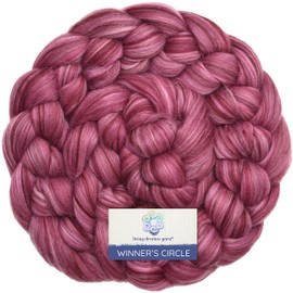 Living Dreams Yarn Winner's Circle Superfine Merino Fiber for Spinning & Felting. Super Soft Combed top roving in Stunning Color Blends, Berry Patch