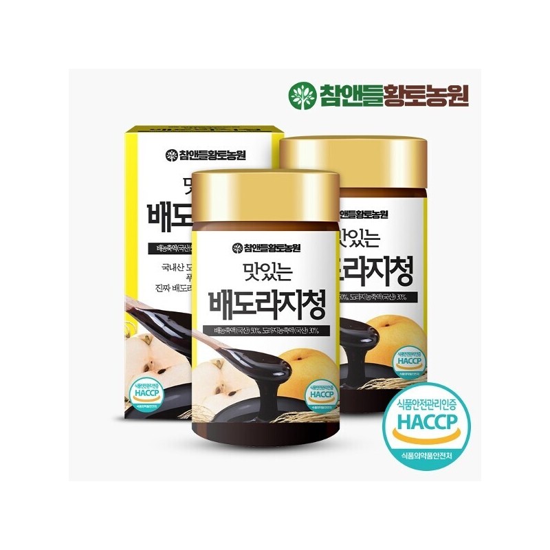 Chamandeul Hwangto Nongwon 참앤들황토농원 맛있는 배도라지청 250g 2병 Cham &
