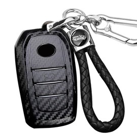 HIBEYO 3 Button Key Fob Cover for Toyota Corolla RAV4 Camry GX FJ150 Prius Yaris Land Cruiser Highlander LX RX NX Hilux Previa Aygo Prado Levin Accessories Smart Key Case-C Keychain