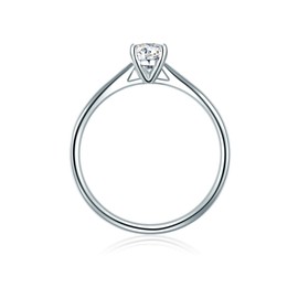 Trilani Women's Engagement Ring 925 Sterling Silver with Brilliant Cut Zirconia Solitaire Ring Silver Ring Proposal Ring, Cubic Zirconia