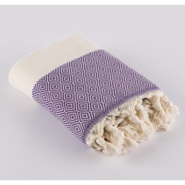 LUCIDUS 100 x 180 cm Beach Towel, Hammam Towel, Sauna Towel, Bath Towel, Picnic Blanket, Sauna Towel, Beach Towel, Extra Light for Men and Women, Extra Light (Grape Diamond)