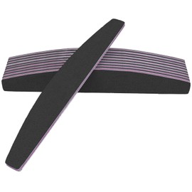 Red Ember Professional Nail Files | 12 Pcs Double Sided Emery Board | Nail Styling Tools for Natural, Gel, Acrylic Nails | Manicure & Pedicure Accessories | Coarse to Fine (Black, Grit 180/180)