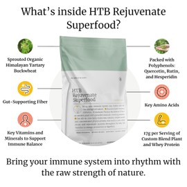 BIG BOLD HEALTH HTB Rejuvenate Superfood Plant-Based Protein Powder ⏐ Himalayan Tartary Buckwheat with Polyphenols & 17g Protein ⏐ Gut Support & Immune Balance (Vanilla Flavor)