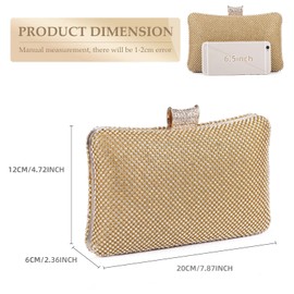 BAIGIO Women's Clutches Diamante Silver Gold Clutch Bag for Wedding Party Sparkly Rhinestone Evening Bag Ladies Handbag