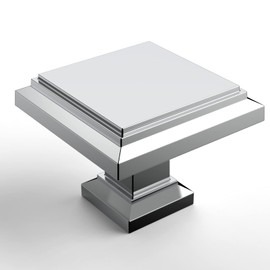 Asidrama 10 Pack Polished Chrome Kitchen Cabinet Knobs Square Dresser Knobs Drawer Knobs Cabinet Hardware Zinc Knobs for Dresser Drawers