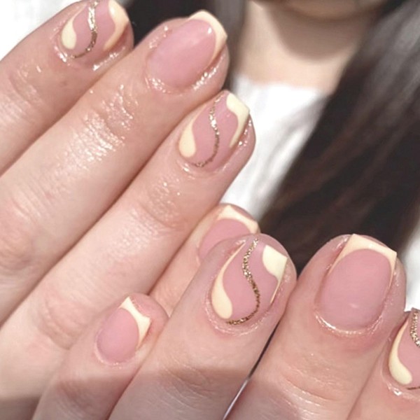 POKENGDA Medium Press on Nails Design,Nail glue included,Sqaure Acrylic Bling