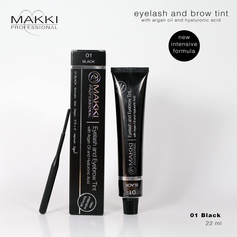 01 Black Makki Professional Intensive Eye lash and brow tint