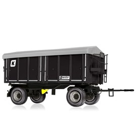 WIKING 077867 Kröger HDK 302 Two-Axle Three-Way Tilt Trailer Model, 1:32, Metal/Plastic, from 14 Years, Many Functions, Removable Roof, Sides and Rear Tilt Function, Black