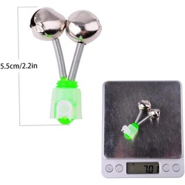 10 Pcs Green Fishing Rod Bells Double Bell Galvanized Fish Bite Alarm Portable Reusable Bite Indicator for Night Fishing Bite Indicators（1.89 Inch ）