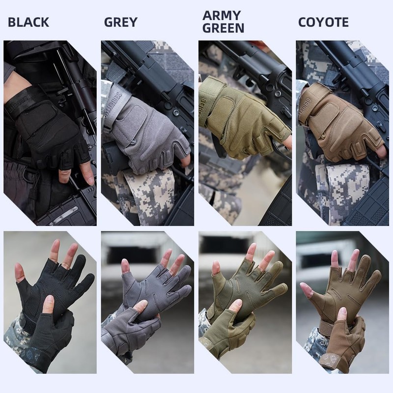 Seibertron Men's S.O.L.A.G-T Special Ops Three Fingerless Light Airsoft Hunting