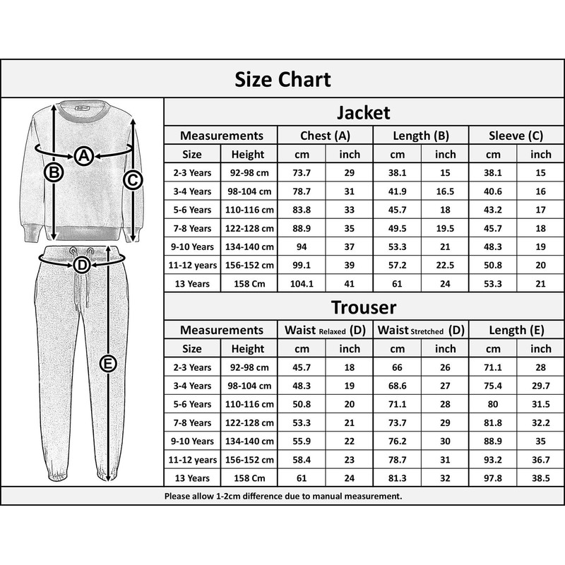 A2Z 4 Kids Girls Boys Plain Tracksuit Jumper Sweatshirt Set