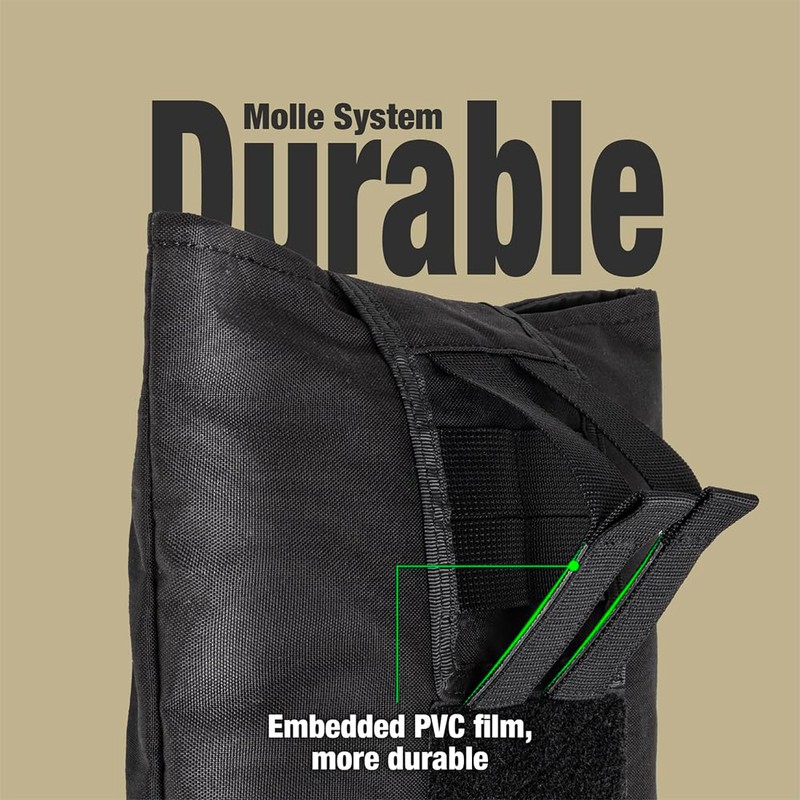 TSPRO Khaki Molle Pouches, Tactical Dump Pouch for Belt, Foldable