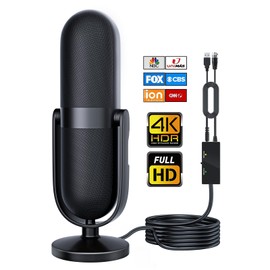 TV Antenna Indoor with 380+ Miles Coverage Range Supports 2K 4k for Smart TV and Local Channels, with Signal Amplifier and 33ft HD Cable