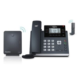 Yealink W41P DECT Desk IP Phone and BaseStation. 2.7-Inch Graphical LCD. Dual-port 10/100 Ethernet, 802.3af PoE, Power Adapter Included